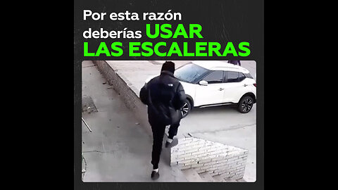 Un chico evita las escaleras e intenta una acrobacia que no salió bien