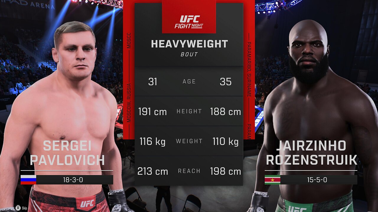Serghei Pavlovich Vs Jairzinho Rozenstruik UFC Fight Night Saudi Arabia Heavyweight Bout