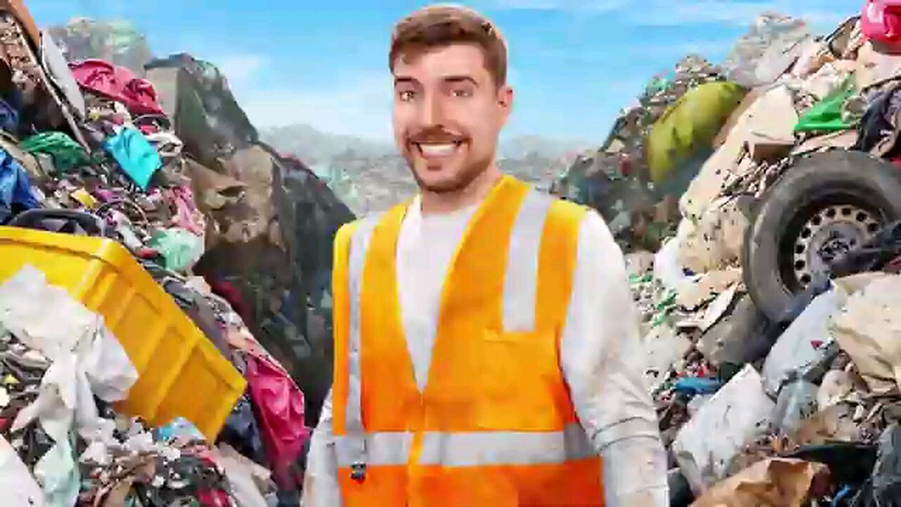 mr beast in garbage area