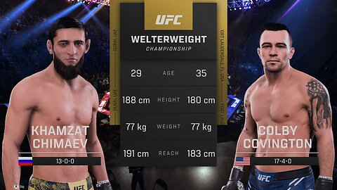 Khamzat Chimaev Vs Colby Covington UFC Welterweight Championship