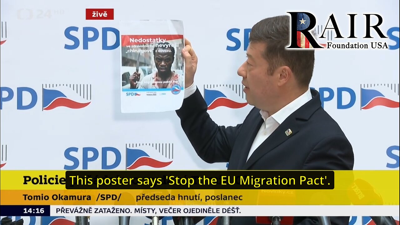 Tomio Okamura on his pending arrest for anti migrant poster