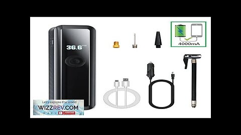 4000mAh 150PSI 15Cylinder Wireless Car Air Compressor& Power Bank Air Pump Tyre Review