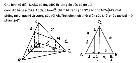 Toán 11: Cho hình tứ diện S.ABC có đáy ABC là tam giác đều có độ dài cạnh AB bằng a, SA⊥(ABC)