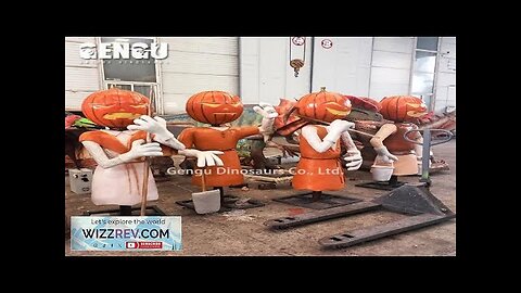 1.8m Animatronic Pumpkin Scarecrow Model Halloween Theme Park Decoration Review