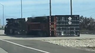 As If The LA Fires Aren't Apocalyptic Enough, Dozens Of Tractor Trailers Blown Over By Strong Winds