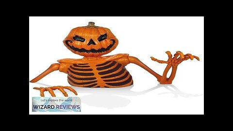 48 Inch Groundbreaking Pumpkin Skeleton Creepy Outdoor Halloween Decorations for Yard Review