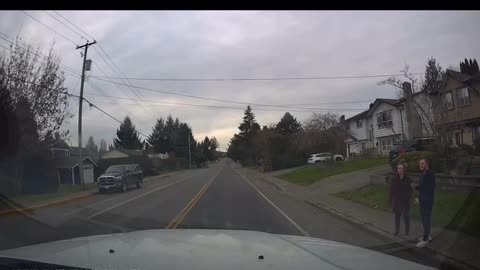 Woman Willingly Runs In Front Of Oncoming Truck