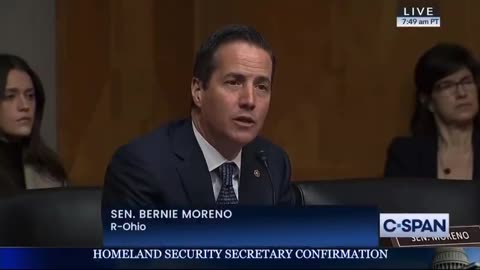 Sen. Bernie Moreno questions Kristi Noem in Sen. confirmation hearing