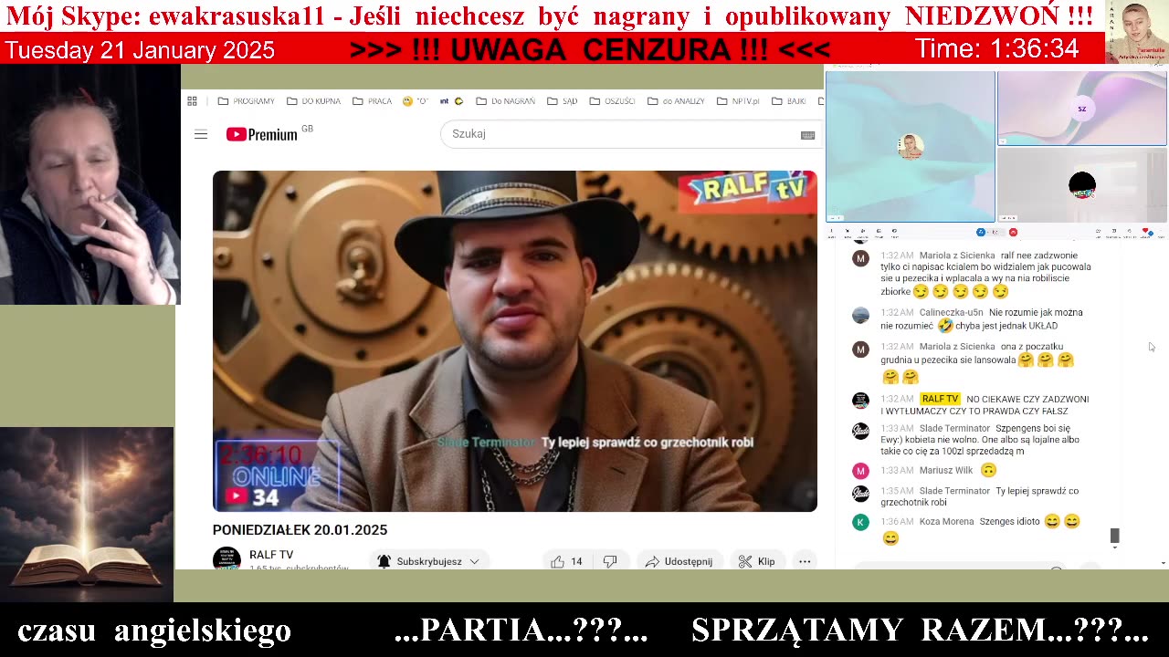 4985 - Ewka bez honoru rozmawia ze Szpengens'em u Rafała na transmisji 👮♀️ - 21.01.2025 rok