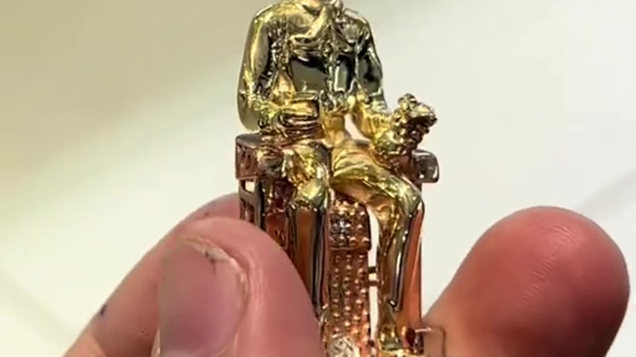 Real Gold 3D Jesus Malverde Pendant