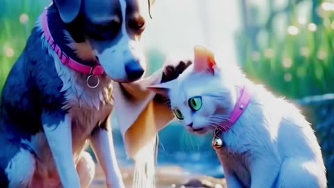 Doggy save kitty cat a hidden world