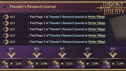 Theodor's Research Journal - Throne and Liberty