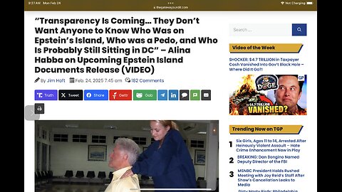 “Transparency Is Coming… They Don’t Want Anyone to Know Who Was on Epstein’s Island, Who was a Pedo