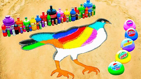 How to make Rainbow Pigeon with Orbeez, Balloons Fanta, Monster, Coca Cola vs Mentos & Popular Sodas