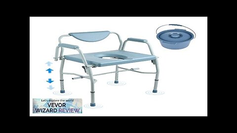 VEVOR Commode Chair Bedside Commode with Drop-Down Arms and Detachable Backrest 5-Level Review