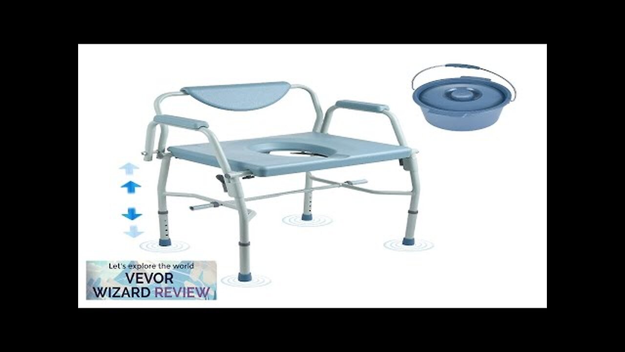 VEVOR Commode Chair Bedside Commode with Drop-Down Arms and Detachable Backrest 5-Level Review