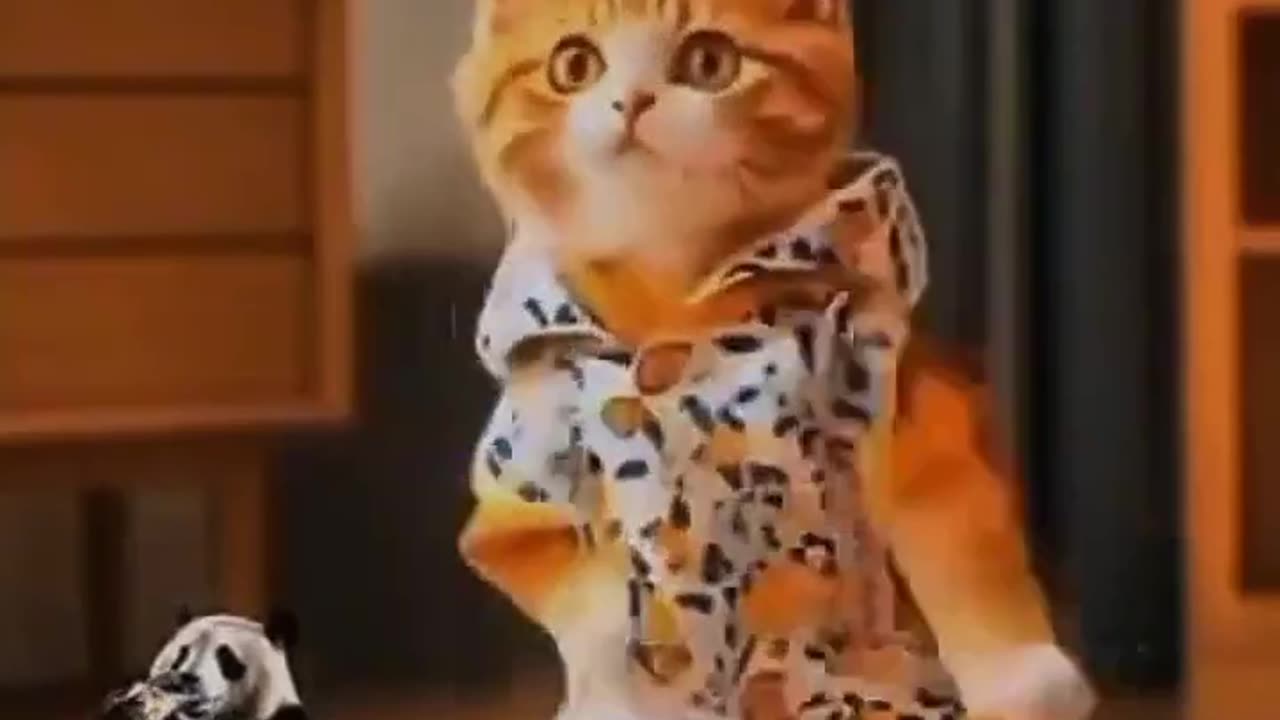 🐼🐈 Panda’s Jaw Drops! Cat’s Hip-Hop Moves Steal the Show!