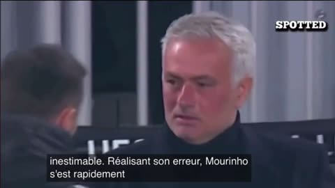 Jose Mourinho shakes wrong hand after mistaking Lyon staff member for head coach Pierre Sage