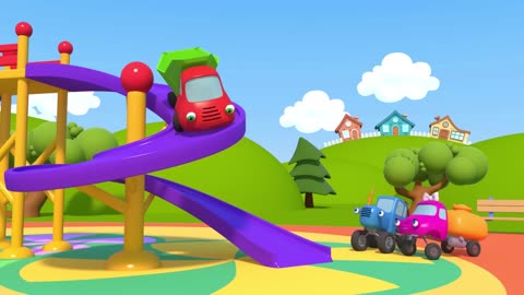 Invisible Car - Blue Tractor on the Children's Playground - Cartoons for Kids and Toddlers"