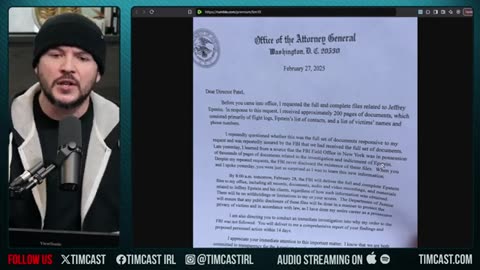 EPSTEIN FILES JUST DROPPED, FBI Has Gone ROGUE, AG Letter Says FBI COVERING UP Epstein CRIMES