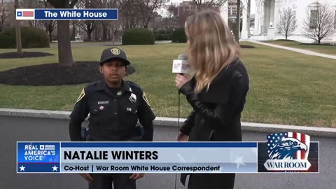 Bannon’s WarRoom - “If I See You Being Mean To President Trump I’m Coming After You Secret Service Agent DJ Daniel Chats With Natalie Winters At White House 2m