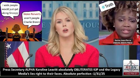 Press Secretary ALPHA Karoline Leavitt absolutely OBLITERATES KJP and the Legacy Media’s lies right to their faces. Absolute perfection -1/31/25