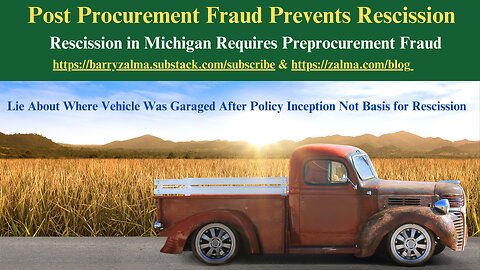 Post Procurement Fraud Prevents Rescission