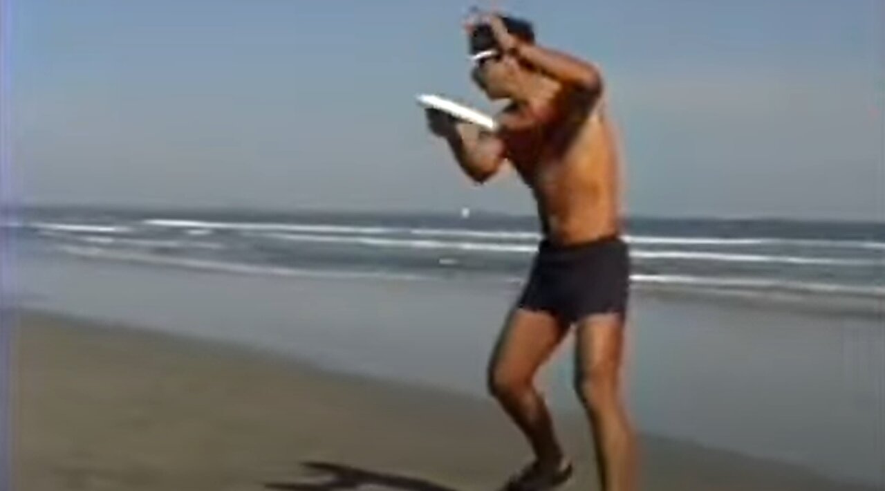 Frisbee on the beach of Cape Canaveral - December, 1989