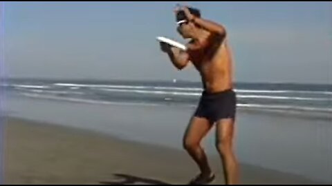 Frisbee on the beach of Cape Canaveral - December, 1989