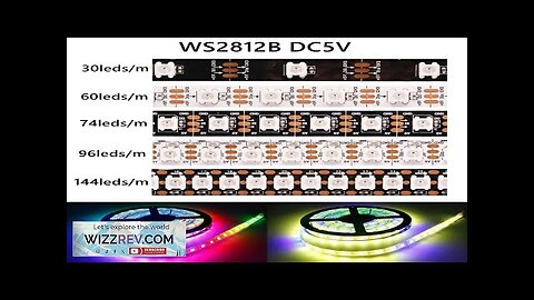 DC5V WS2812B Led Strip light 30/60/74/96/144leds/m Individually Addressable Smart 5050RGB Review