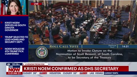 [2025-01-25] Kristi Noem confirmed as DHS Secretary | LiveNOW from FOX