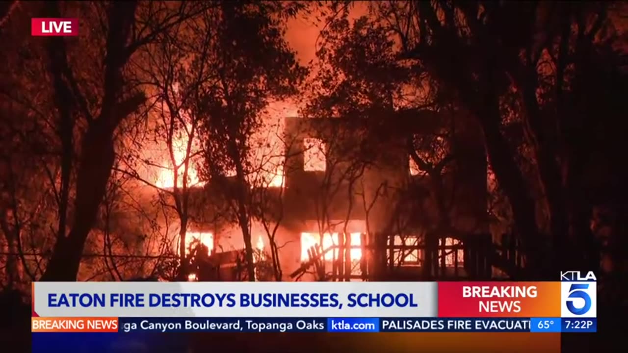 KTLA Wednesday Night Wildfire Coverage