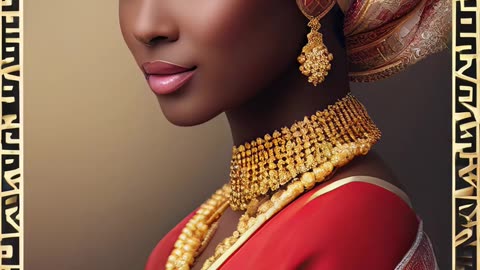 4K AI Art Lookbook Video of African AI Girl ｜ Sensual AI Girl with Colourful Dress