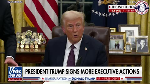 President Trump at Resolute Desk, Signs Executive Orders Live from Oval Office