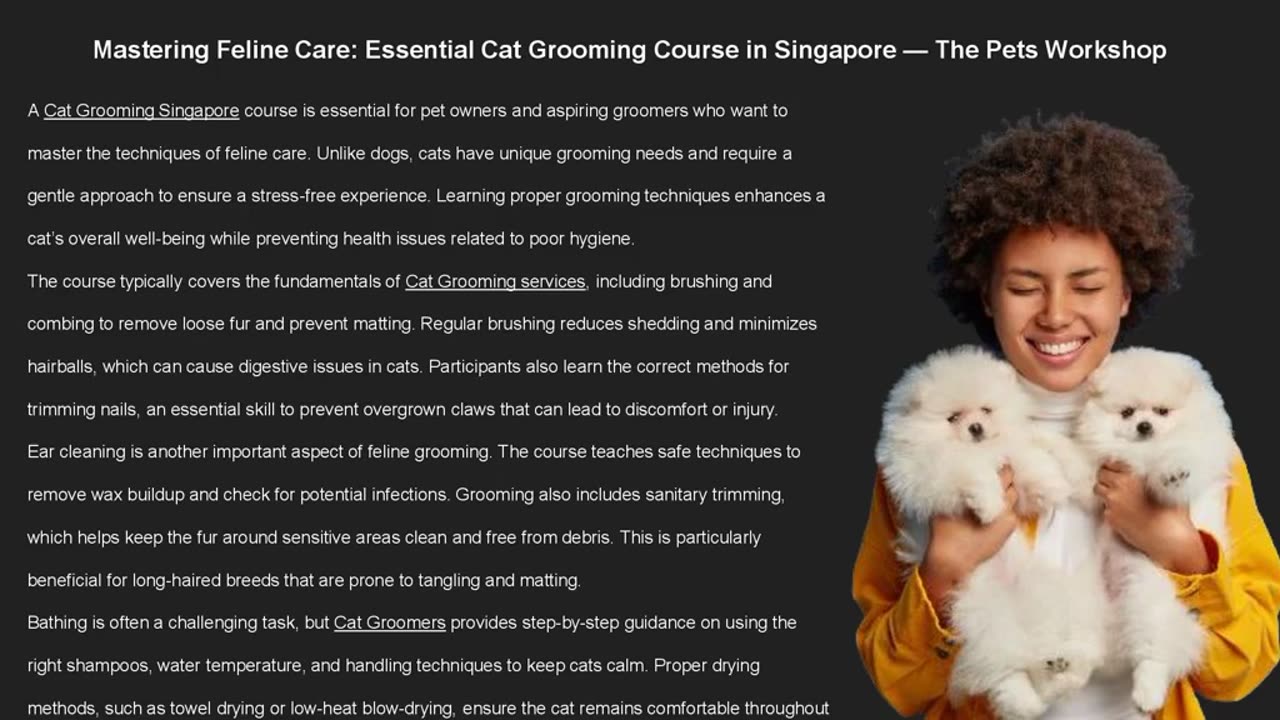 Mastering Feline Care: Essential Cat Grooming Course in Singapore — The Pets Workshop