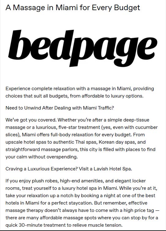 A Massage in Miami for Every Budget