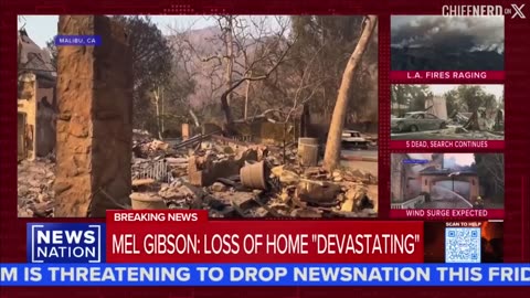 Mel gibson was filming his now infamous joe rogan broadcast while his house burned to the ground