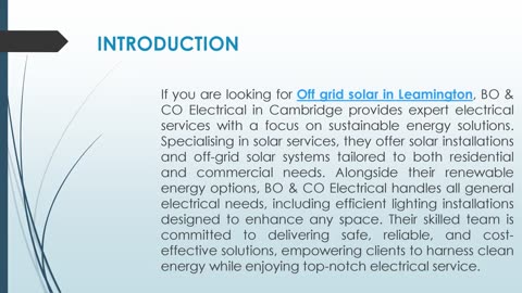 If you are looking for Off grid solar in Leamington