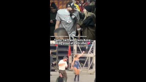 Taylor Swift and Travis Kelce being proud of each other