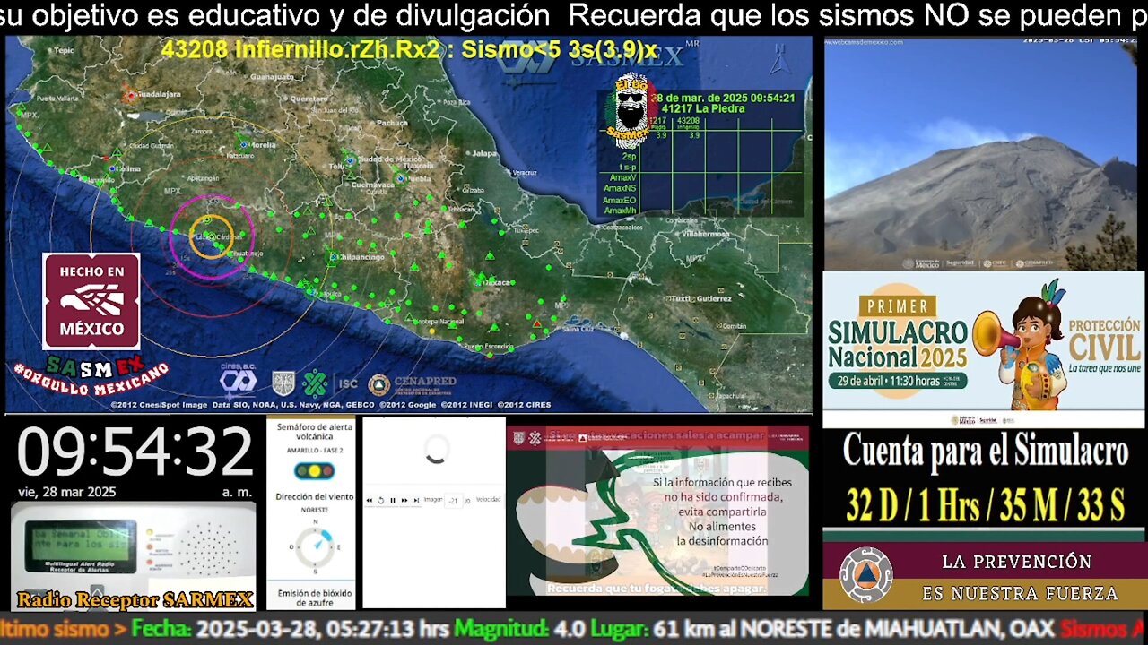 SISMO Magnitud 4.0 Loc. 32 km al ESTE de CD LAZARO CARDENAS, MICH 28/03/25 09:54:08 #noameritoalerta