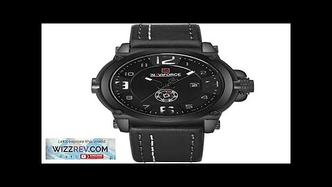 NAVIFORCE Fashion Men Sports Watches Genuine Leather Strap Quartz Watch Waterproof Date Review