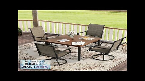 Swivel Patio Chairs Set of 2 High Back Textilene Patio Dining Chairs Review