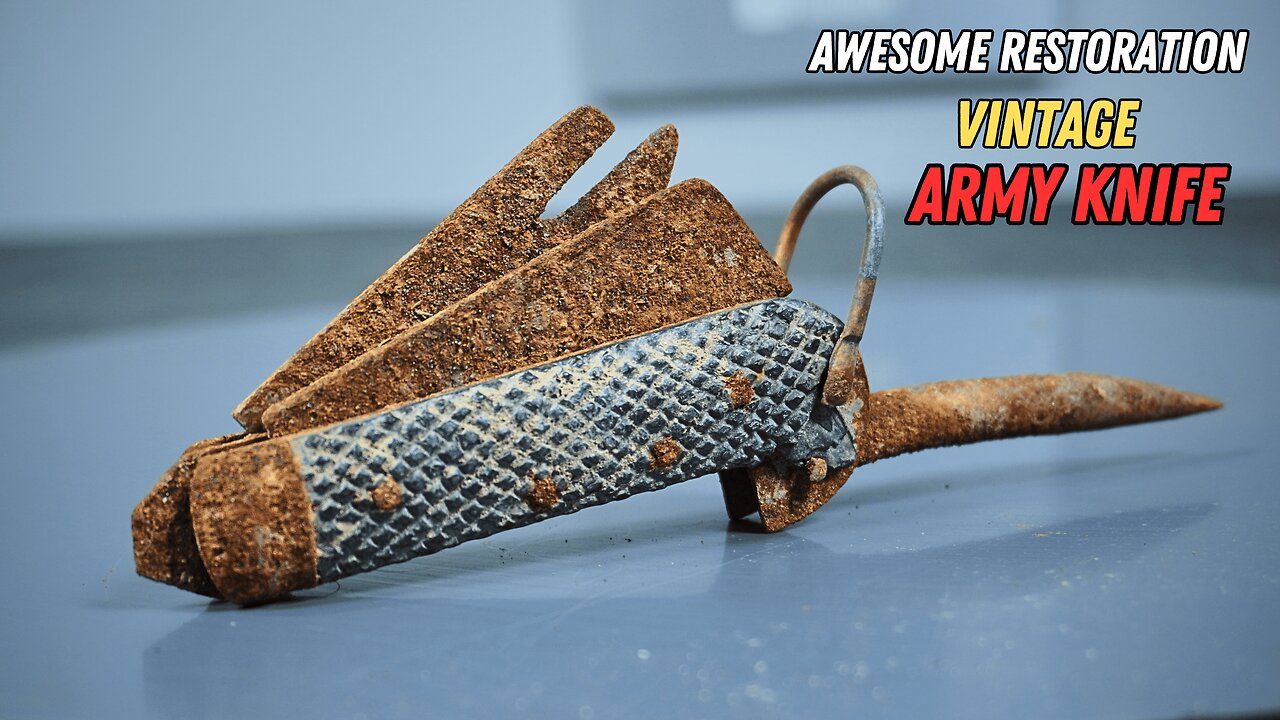 Restoration Vintage Army Multi Tool Folding Knife, With colorful marbled design Grips