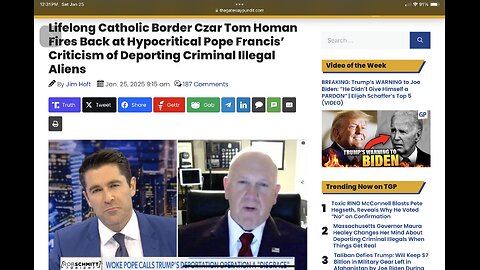 Lifelong Catholic Border Czar Tom Homan Fires Back at Hypocritical Pope Francis’ Criticism of Deport