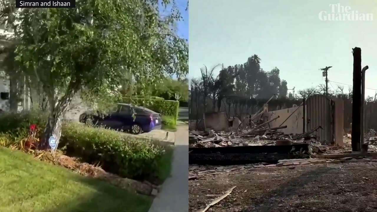 Before and after footage shows aftermath of Palisades fire