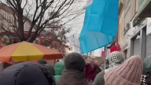 March in defense of migrants in New York City.