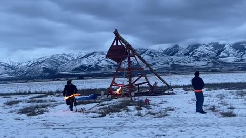 Dude built a freaking Trebuchet