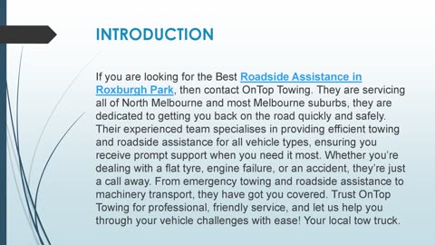 Best Roadside Assistance in Roxburgh Park