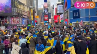 A rally in support of Ukraine took place in New York People attended it with their