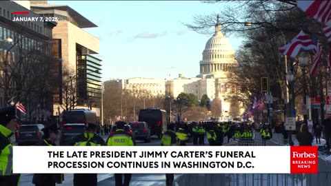 Late President Jimmy Carter's Funeral Procession Towards The U.S. Capitol In Washington D.C. Begins